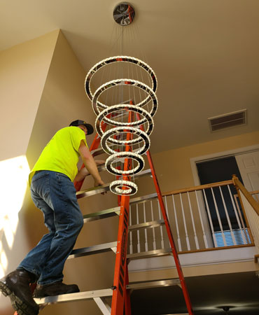 Installing a light with electrical wiring